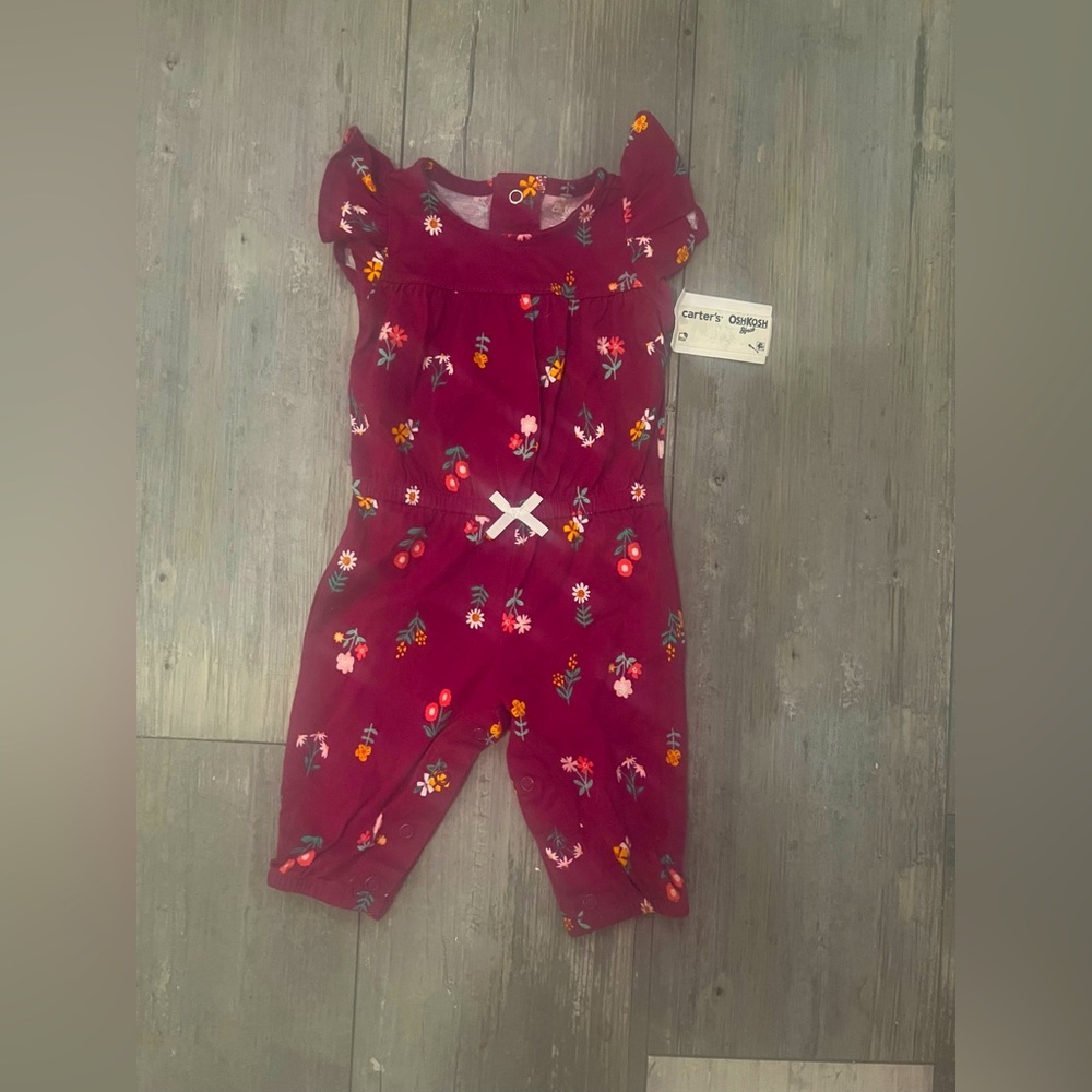 Carter’s Girls 3 Months Purple Floral Jumpsuit